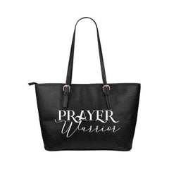 Tote Bags, Prayer Warrior And Blessed Graphic Text Leather Bag - purse-at-0105