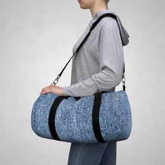 Duffel Bags, Deep Blue Denim Style Bag - purse-at-0105