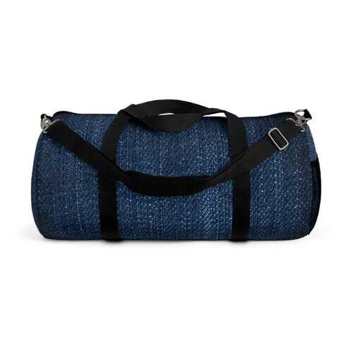 Duffel Bags, Dark Blue Denim Style Bag - purse-at-0105