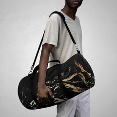 Duffel Bags, Black And Gold Abstract Style Bag - purse-at-0105