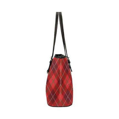 Tote Bags, Red Plaid Style Leather Bag - purse-at-0105