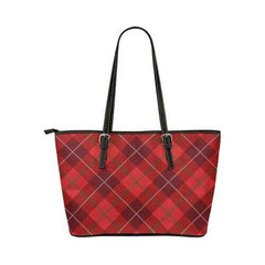 Tote Bags, Red Plaid Style Leather Bag - purse-at-0105