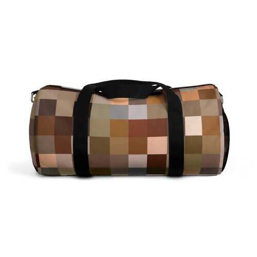 Duffel Bags, Multicolor Brown Block Style Bag - purse-at-0105
