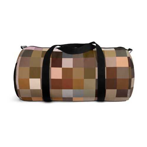 Duffel Bags, Multicolor Brown Block Style Bag - purse-at-0105