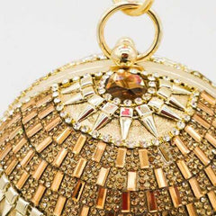 Shinny Studded Ball Shaped Tassel Clutch Bag - purse-at-0105