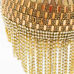 Shinny Studded Ball Shaped Tassel Clutch Bag - purse-at-0105