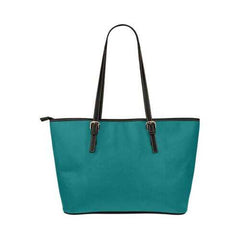 Dark Teal Green, Leather Tote Bag - purse-at-0105