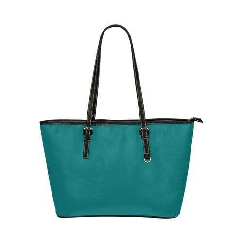 Dark Teal Green, Leather Tote Bag - purse-at-0105