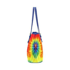 Rainbow Style, Blue Shoulder Handle Leather Tote Bag - purse-at-0105