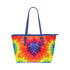 Rainbow Style, Blue Shoulder Handle Leather Tote Bag - purse-at-0105