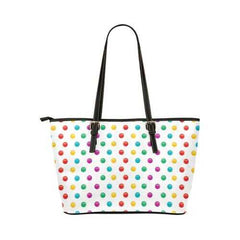 Tote Bags, Colorful Polka Dot Style Leather Bag - purse-at-0105