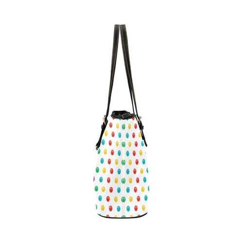 Tote Bags, Colorful Polka Dot Style Leather Bag - purse-at-0105