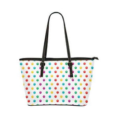 Tote Bags, Colorful Polka Dot Style Leather Bag - purse-at-0105