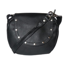 Black Soft Leather Clip on Motorcycle Bag - purse-at-0105