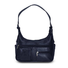 AFONiE- Timeless Shoulder Leather Handbag-Navy Blue - purse-at-0105