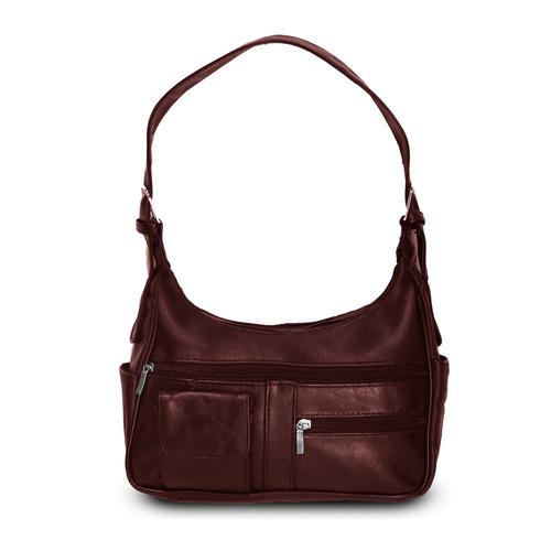 AFONiE- Timeless Shoulder Leather Handbag-Wine Color - purse-at-0105