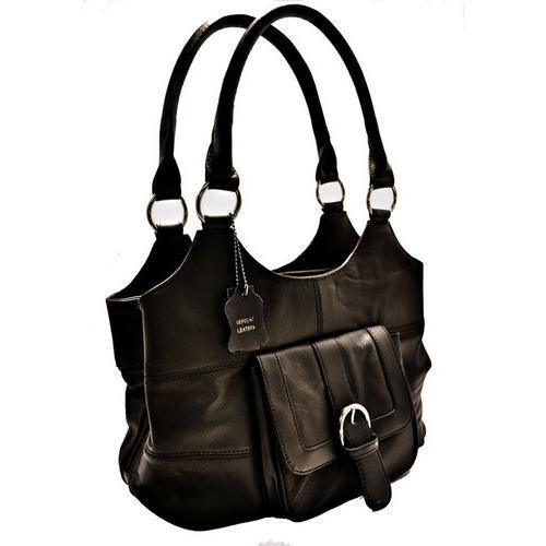AFONiE-Genuine Leather 3 Compartments Ladies Handbag - purse-at-0105