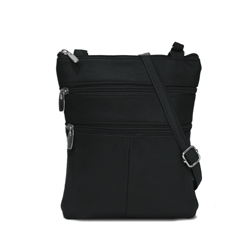 AFONiE- Flat Two Sides Leather Cross Body Bag - purse-at-0105