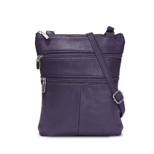 AFONiE- Flat Two Sides Leather Cross Body Bag - purse-at-0105